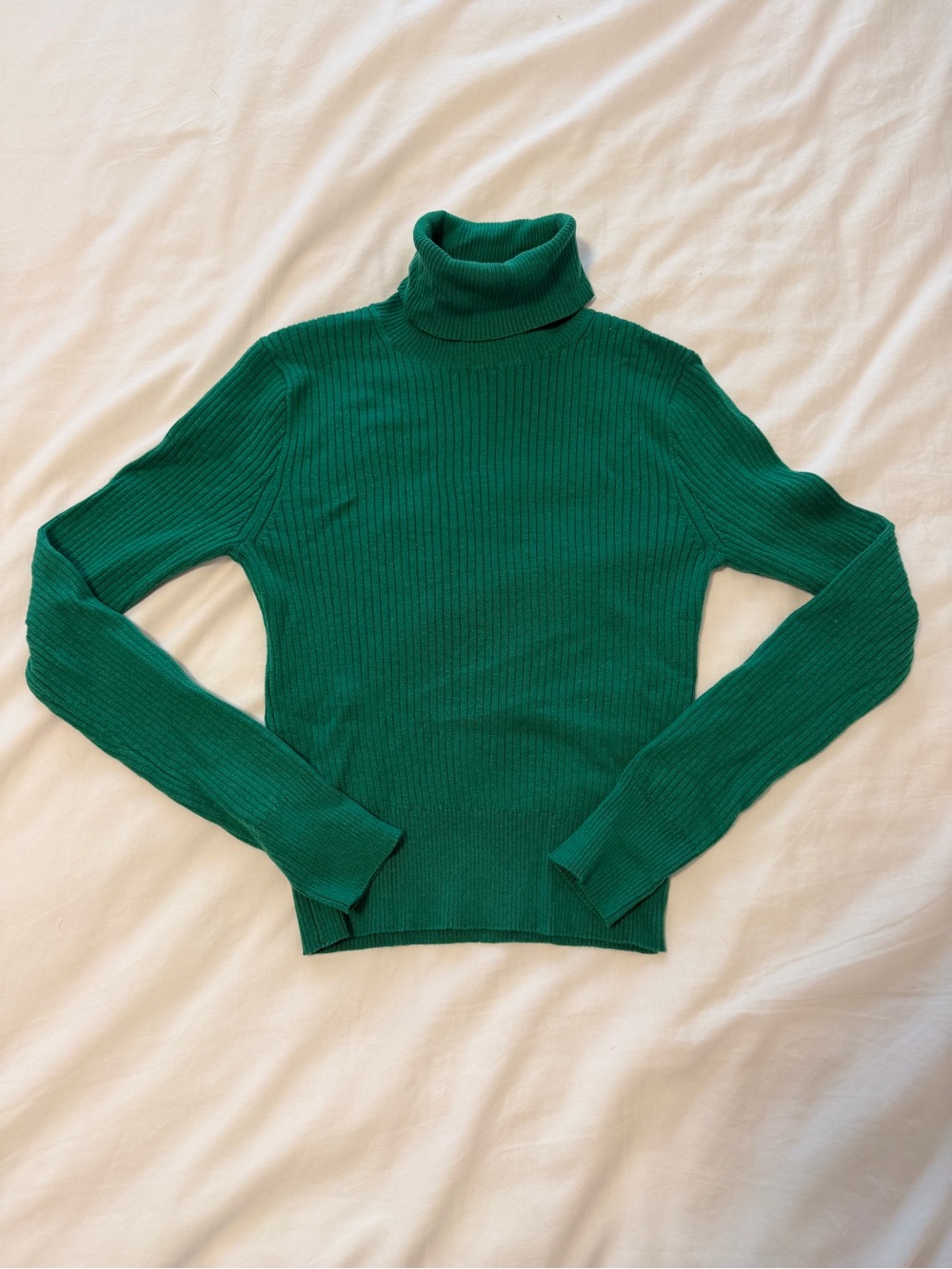 J. Crew Kelly Green Ribbed Turtleneck